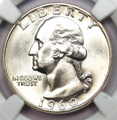 1960-D Washington Quarter 25C - Certified NGC MS67+ Plus Grade - $4,000+ Value! - Image 1 of 4
