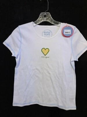 Life is Good Sleep Shirt, Girl's Large, Heart, Short Sleeve Tee, New With Tags - Image 1 of 2