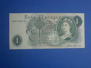 **Goebel 'A98N' **británico ""GEF"" ** Billete Hollom 1963 £1**** - Imagen 1 de 6