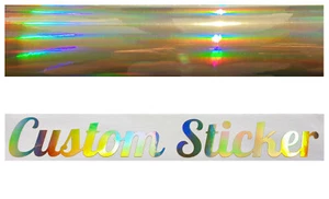 Gold Neo Hologram Chrome Custom Text Slogans Names Stickers Decals Fonts 11-20 - Picture 1 of 16