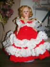 12" Antique  Doll in Hand Crocheted Gown in Excellent Condition