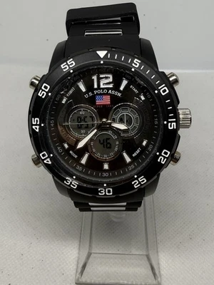 U.S. Polo Assn. Men's US9544WM Analog Digital Sport Watch Black Silicone - Image 1 of 4
