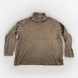Polo Ralph Lauren 1/4 Zip Pullover Rib Sweater in Brown Size XXL - Picture 1 of 8