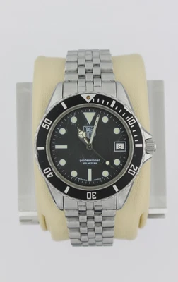 Tag Heuer 980.013 Mens 1000 Series Professional Watch Black Silver Jubilee 8" - Image 1 of 4