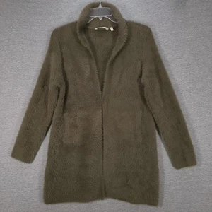 Weiche Umrandung Pullover Damen groß flauschig vorne offen lange Strickjacke Taschen - Bild 1 von 16
