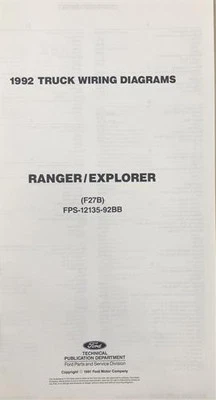 Schema Elettrico Originale OEM 1992 Ford Ranger E Explorer - Immagine 1 di 3