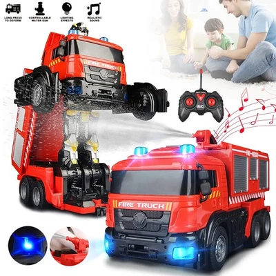 Feuerwehrauto Spielzeug Transforming Auto Roboter Spielzeug Ferngesteuertes Auto - Bild 1 von 4