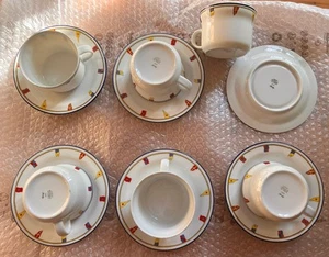 Richard Ginori Clipper servizio tè caffè 6 tazze piattini vintage porcellana - Foto 1 di 5