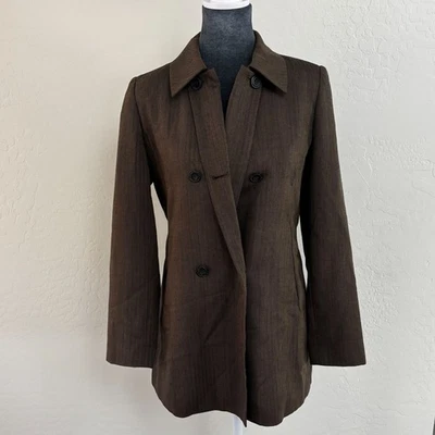 Blazer Harve Benard vintage para mujer a medida espiga - marrón/negro - talla 4 Foto 1 de 4