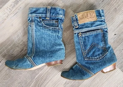 G Wiz By Myers Jean Heels Shoes Sz 5 Pull On Vintage Short Ankle - Изображение 1 из 4