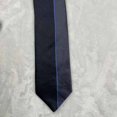 MURANO MENS TIE GRAY And BLACK With Royal Strip 3X58 100% Silk USA - Image 1 of 4