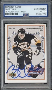 1991 Upper Deck French Heroes #3 Brett Hull Autograph PSA/DNA Authentic Auto - Picture 1 of 2