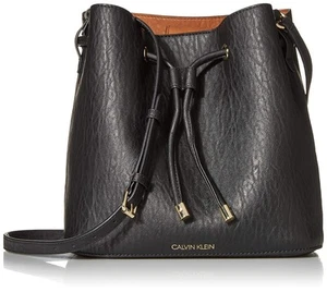 Calvin Klein womens Gabrianna Novelty Bucket Shoulder Bag Black One Size - Picture 1 of 5