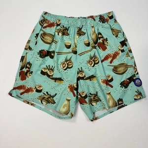 Baúl de baño AFTCO Board Shorts para hombre talla S estampado de sushi forrado azul - Imagen 1 de 7