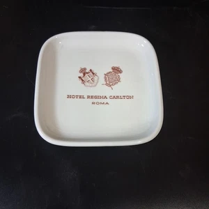 Hotel Regina Carlton Trinket Dish Coin Tray Roma Rome Italy Ceramic Souvenir - Picture 1 of 3