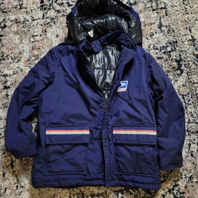 USPS POSTAL ALL WEATHER RAIN JACKET SIZE REGUALR LARGE POST SERVICE HOODED - Image 1 of 4