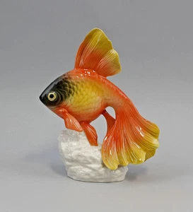 9941275 Porcelain Figurine Schleierschwanz Fish Ens H16cm - Picture 1 of 4