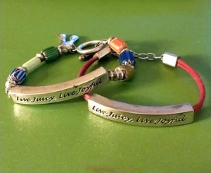 LORETTA LAROCHE Live Juicy, Live Joyful Wear Party Pants BRACELETS 8 In Set /2 - Picture 1 of 17