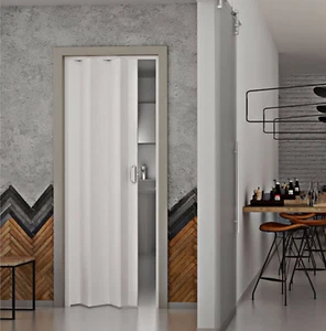 Porta a Soffietto Completa PVC Scorrevole cm 83x214h Porta su Misura Regolabile - Foto 1 di 3