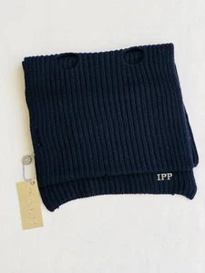 Kids I Pinco Pallino 100% Virgin Wool Navy Knit Scarf - Picture 1 of 5