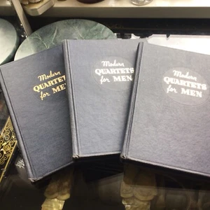 Lot (3) Modern Quartets for Men Vintage 1938 Hymn books hymnals HB Hard Cover - Picture 1 of 12