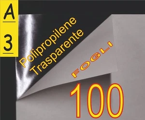 100FG A3 AUTOADESIVI TRASPARENTE SU STAMPA LASER X VETROFANIE STICKERS 60MY+135G - Foto 1 di 1