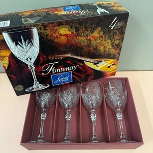 4 x Cristal D'Arques Fontenay Lead Crystal 8 oz Wine Glasses BNIB - Picture 1 of 8
