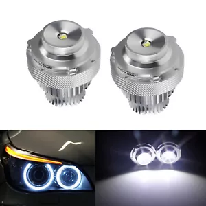 2x Fit BMW 5-Series E60 E61 LCI 2007-10 LED Angel Eyes Halo Ring Headlight Bulbs - Picture 1 of 12