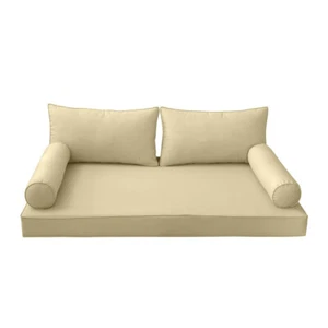 COVER ONLY-Style 2 Daybed Mattress Bolster Pillow Covers Piped Trim TwinXL-AD103 - Picture 1 of 12
