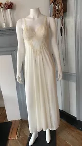 vintage 1970s Two-Piece Lingerie Slip jacket ivory wedding set sheer lace maxi - Picture 1 of 23