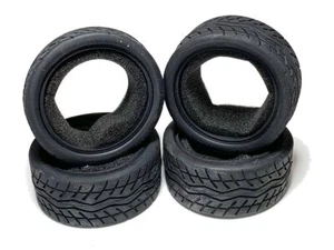 Racers Edge 1/10 On Road Black Series Rubber Pull Tires Wave Line 65x26mm (4) - Picture 1 of 1