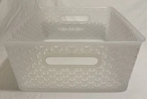 Mainstays Multi Purpose Plastic Woven Rectangle Storage Basket/Organizer - Picture 1 of 12