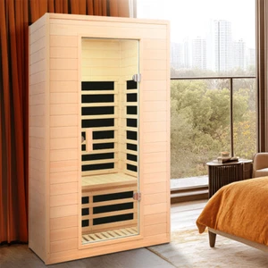 Two-person Hemlock Far Infrared Roof Embedded Indoor Sauna Room 1500W - Picture 1 of 9