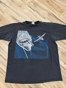 Vintage 80s 1986 Blackbird Harrier Graphic Shirt Double Sided Print Oneita XL - Picture 1 of 8
