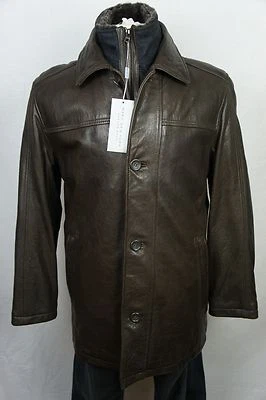 NWT $795 Andrew Marc New York Brown Leather Trench Coat Jacket Shearling S-XXL - Image 1 of 4