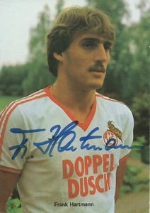 FRANK HARTMANN - Tarjeta de autógrafo original firmada 1. FC Colonia años 80 - Imagen 1 de 2