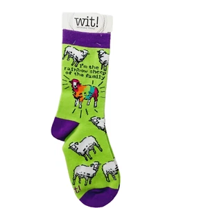 Women Boy Crew Sock Wit! The Rainbow Sheep the Family LGBTQ Gay Lesbian NWT NEW - Picture 1 of 9