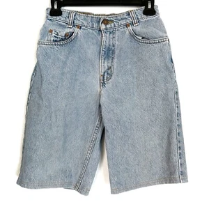 Vintage Levis Levi Strauss Boys Light Blue Jean Shorts 1990s 100% Cotton Size 14 - Picture 1 of 11