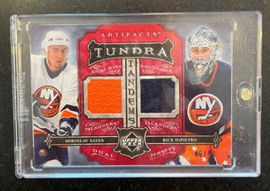 2006-07 Artifacts Tundra Tandems Jersey Red /50 - DiPietro & Satan - Islanders