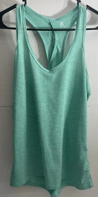Camiseta sin mangas C9 Champion para mujer cuello en V rayas espalda deportiva verde talla mediana Foto 1 de 4