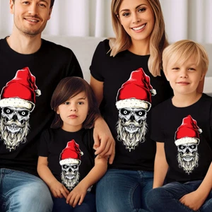Skull Santa Hat Family T-Shirt Festive & Macabre Design Perfect for Holidays #MC - Picture 1 of 23