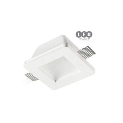 Faretto in Gesso Ceramico a scomparsa CON VETRO per cartongesso Led GU10  Molla  - Immagine 1 di 4