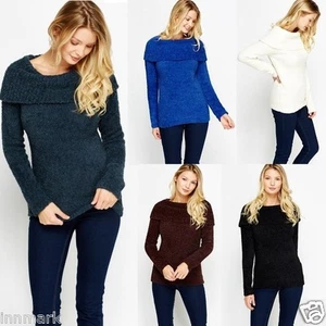 WINTER STRICK WARMER PULLOVER WEICHER OVERLAY-AUSSCHNITT PULLOVER SMALL MEDIUM LARGE 711  - Bild 1 von 8
