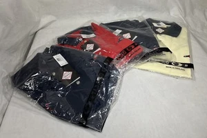 Lot of 4 McIlhenny Tabasco Polo Golf Shirt Navy Blue Red Yellow Embroidered L XL - Picture 1 of 9
