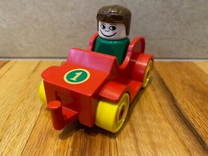 Lego DUPLO Set #2620 Rojo Deportivo Coche y Jinete - RARO - VINTAGE 1980 - Imagen 1 de 7