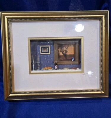 Viñeta enmarcada en miniatura por Christine Rodrigues tema judío hebreo ÚNICA EN SU CLASE  Foto 1 de 4