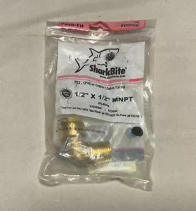 SharkBite U280LFA 1/2" X 1/2" MNPT Gomito Push-To-Fit Raccordo in ottone - Foto 1 di 2