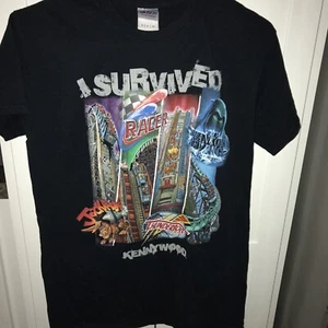 KENNYWOOD AMUSEMENT PARK T Shirt SMALL RACER JACK RABBIT Rollercoaster I SURVIVE - Picture 1 of 4