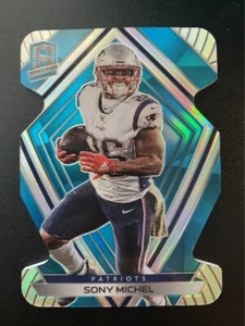2020 Panini Spectra Neon Blue Die-Cut #128 Sony Michel Patriots - Picture 1 of 2