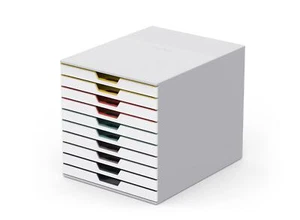 Durable VARICOLOR Desktop Organiser 10 Drawer Colour Coded Modular Storage | A4+ - Picture 1 of 5